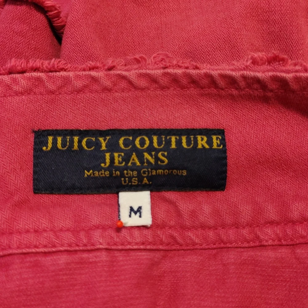 Size Medium Juicy Couture Jeans Burgundy Ruffled Mini Skirt - Picture 5 of 7